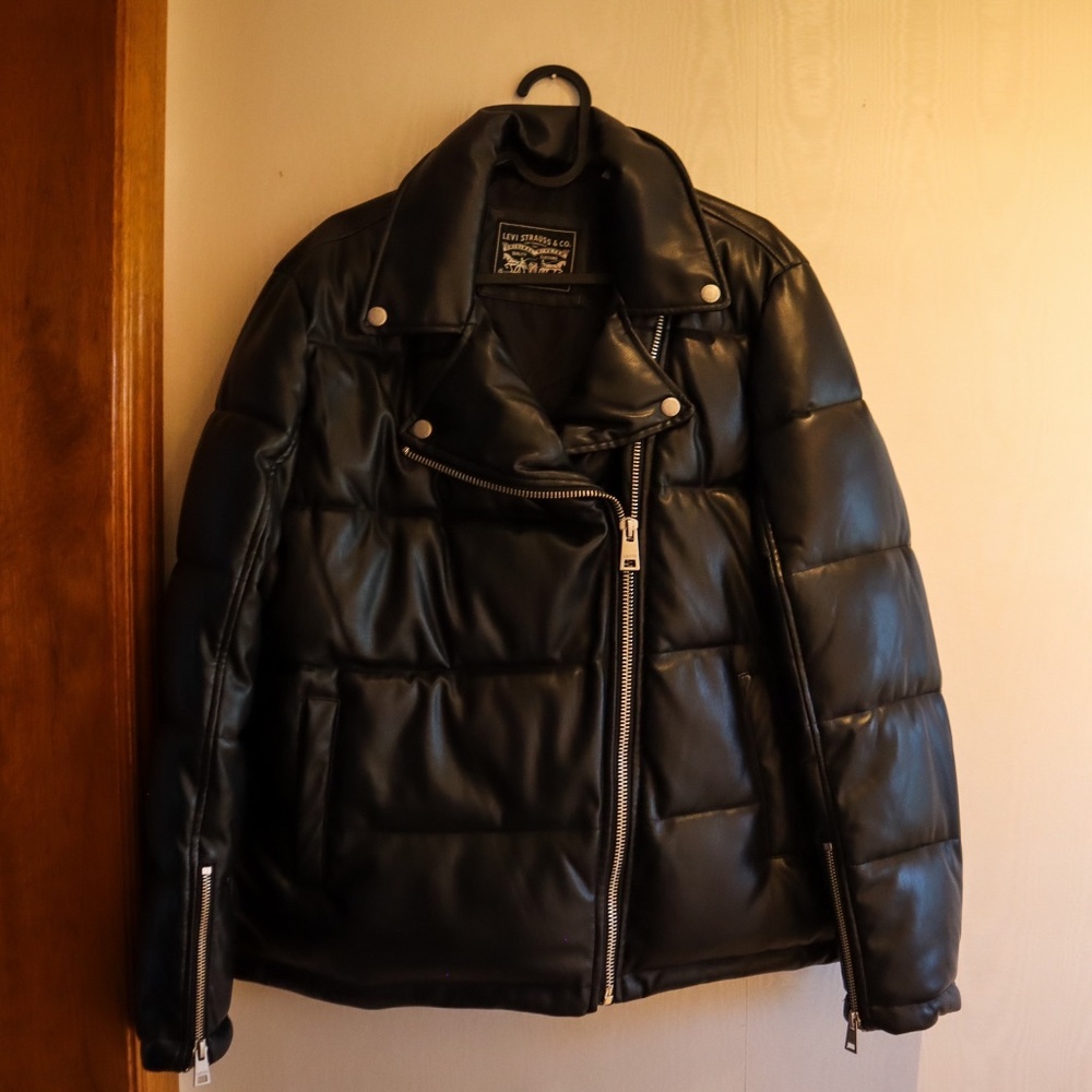 Levi's Faux Leather Moto Puffer Jacket